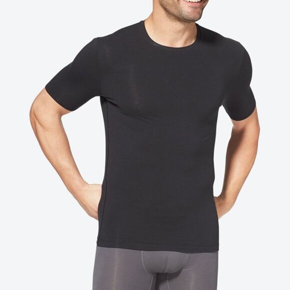 Tommy John Cool Cotton Crewneck T shirt Size Medium - Black - NWT - Picture 1 of 5